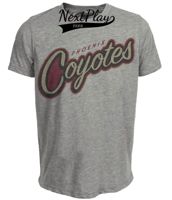Phoenix Coyotes Retro Hockey 1998 Artwork Heather Gray Sublimated T-Shirt
