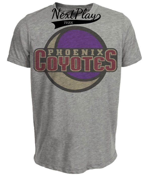 Phoenix Coyotes Retro Hockey 1999 Artwork Heather Gray Sublimated T-Shirt