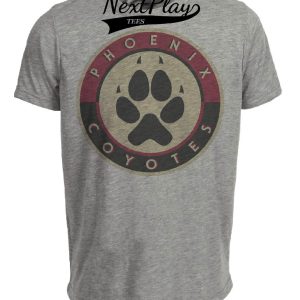 Phoenix Coyotes Retro Hockey 2000 Artwork Heather Gray Sublimated T-Shirt