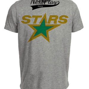 Dallas Minnesota Stars Retro Hockey 1991 Artwork Heather Gray Sublimated T-Shirt