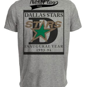 Dallas Stars Retro Hockey 1993 Artwork Heather Gray Sublimated T-Shirt