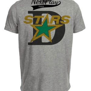 Dallas Stars Retro Hockey 1993 Artwork Heather Gray Sublimated T-Shirt