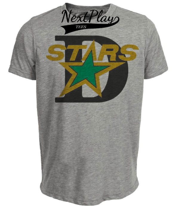 Dallas Stars Retro Hockey 1993 Artwork Heather Gray Sublimated T-Shirt