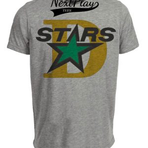 Dallas Stars Retro Hockey 1993 Artwork Heather Gray Sublimated T-Shirt