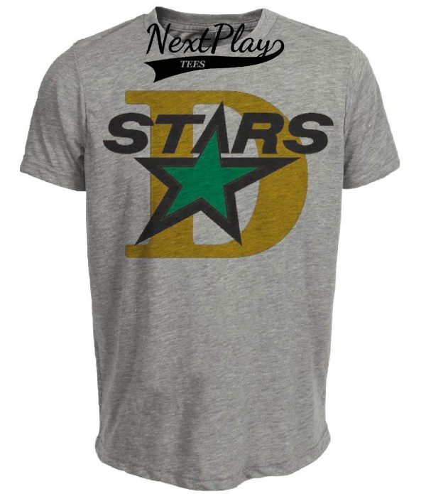 Dallas Stars Retro Hockey 1993 Artwork Heather Gray Sublimated T-Shirt