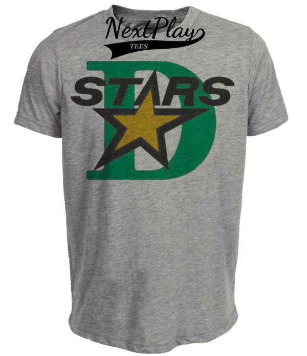 Dallas Stars Retro Hockey 1993 Artwork Heather Gray Sublimated T-Shirt