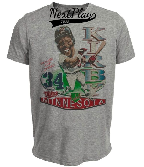 Minnesota Twins Retro Kirby Puckett Baseball 1989 Artwork Heather Gray Sublimated T-Shirt