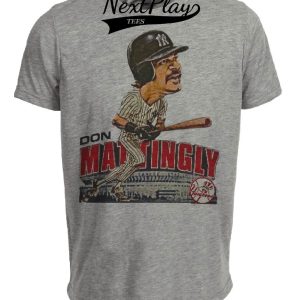 New York Yankees Retro Don Mattingly Baseball 1987 Artwork Heather Gray Sublimated T-Shirt