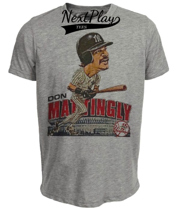 New York Yankees Retro Don Mattingly Baseball 1987 Artwork Heather Gray Sublimated T-Shirt