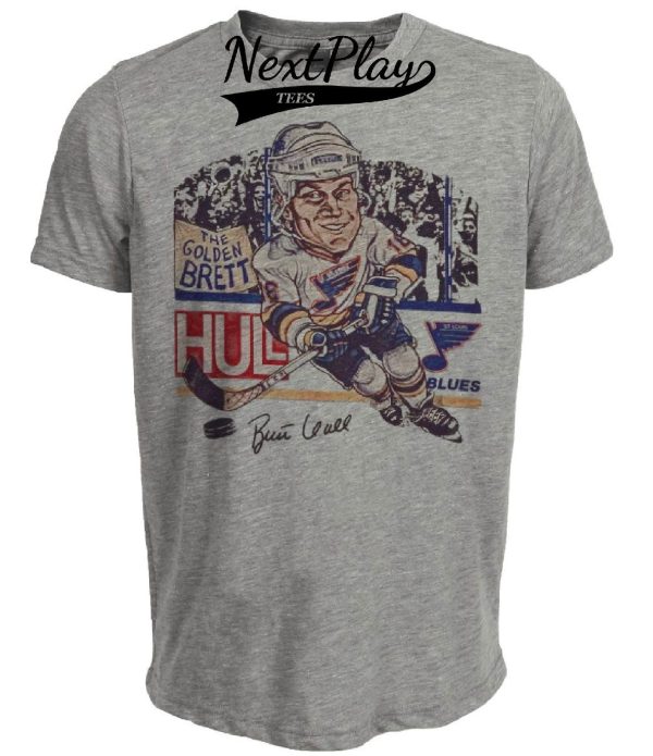 St. Louis Blues Retro Brett Hull Hockey 1988 Artwork Heather Gray Sublimated T-Shirt