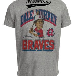 Atlanta Braves Retro Dale Murphy Baseball 1987 Artwork Heather Gray Sublimated T-Shirt