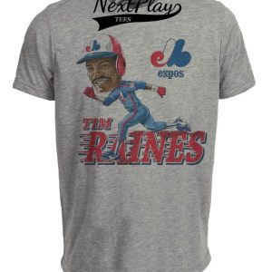 Montreal Expos Retro Tim Raines Baseball 1987 Artwork Heather Gray Sublimated T-Shirt
