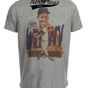Boston Red Sox Retro Ted Williams Baseball 1951 Artwork Heather Gray Sublimated T-Shirt
