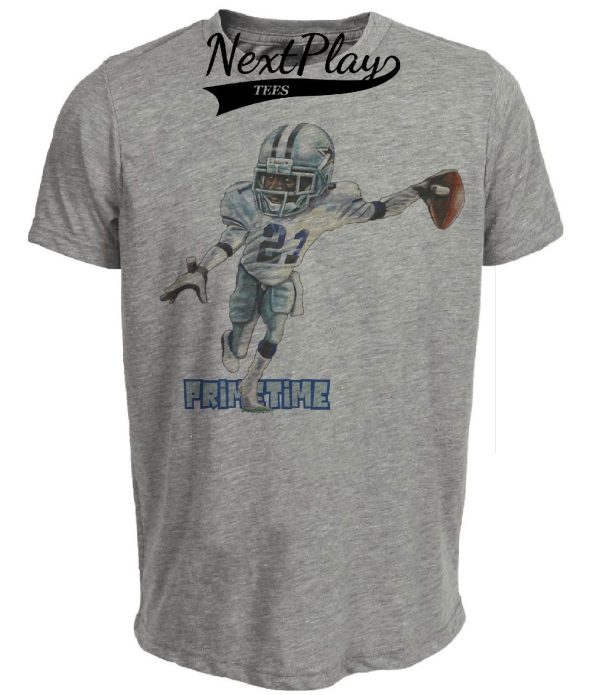 Dallas Cowboys Retro Deion PrimeTime Sanders Football 1994 Artwork Heather Gray Sublimated T-Shirt