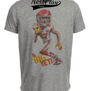 Kansas City Chiefs Retro Travis Big Yeti Kelce Football Artwork Heather Gray Sublimated T-Shirt