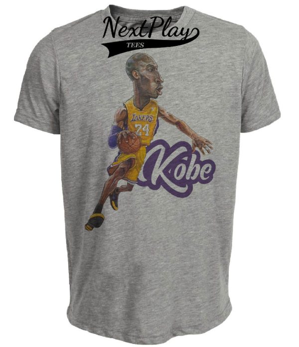 Los Angeles Lakers Retro Kobe Bryant Basketball 1998 Artwork Heather Gray Sublimated T-Shirt