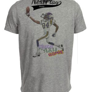Minnesota Vikings Retro Randy Moss Football 1998 Artwork Heather Gray Sublimated T-Shirt