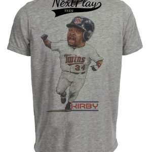 Minnesota Twins Retro Kirby Puckett Baseball 1990 Artwork Heather Gray Sublimated T-Shirt