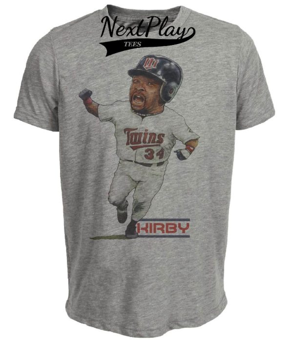 Minnesota Twins Retro Kirby Puckett Baseball 1990 Artwork Heather Gray Sublimated T-Shirt