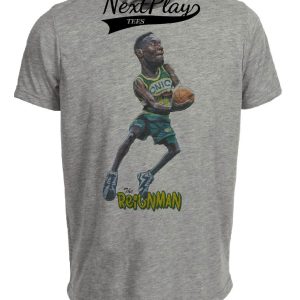 Seattle SuperSonics Retro Shawn Kemp Basketball 1993 Artwork Heather Gray Sublimated T-Shirt