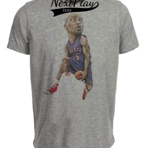 Toronto Raptors Retro Vince Carter Basketball 1998 Artwork Heather Gray Sublimated T-Shirt