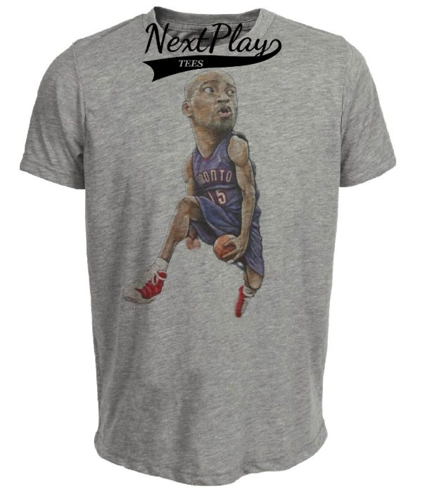 Toronto Raptors Retro Vince Carter Basketball 1998 Artwork Heather Gray Sublimated T-Shirt