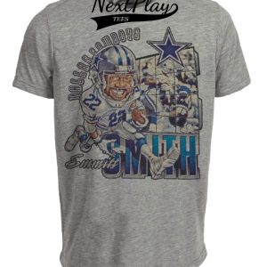 Dallas Cowboys Retro Emmitt Smith Football 1991 Artwork Heather Gray Sublimated T-Shirt