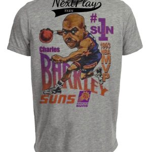 Phoenix Suns Retro MVP Charles Barkley Basketball 1993 Artwork Heather Gray Sublimated T-Shirt