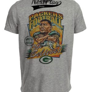 Green Bay Packers Retro Reggie White Football 1993 Artwork Heather Gray Sublimated T-Shirt