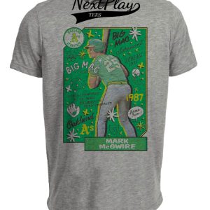 Oakland A’s Retro Mark McGwire Baseball Rookie 1987 Artwork Heather Gray Sublimated T-Shirt