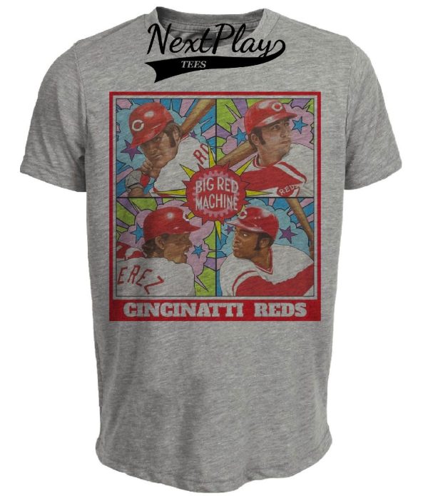 Cincinnati Reds Retro Big Red Machine Baseball 1975 Artwork Heather Gray Sublimated T-Shirt