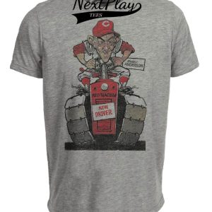 Cincinnati Reds Retro Big Red Machine Sparky Anderson Baseball 1975 Artwork Heather Gray Sublimated T-Shirt