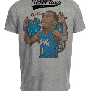 Orlando Magic Retro Tracy McGrady Basketball Artwork Heather Gray Sublimated T-Shirt