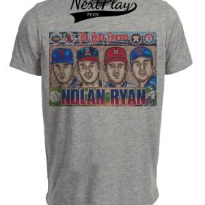 Texas Rangers Retro Nolan Ryan Baseball 1989 Artwork Heather Gray Sublimated T-Shirt