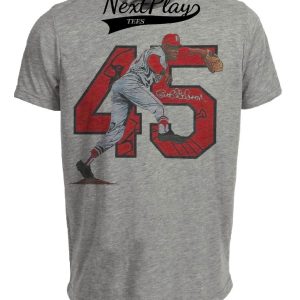 St. Louis Cardinals Retro Bob Gibson Baseball 1965 Artwork Heather Gray Sublimated T-Shirt