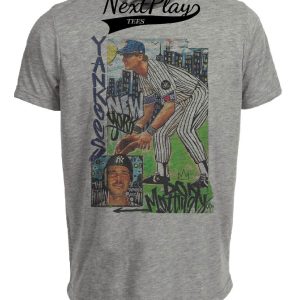 New York Yankees Retro Don Mattingly Baseball 1984 Artwork Heather Gray Sublimated T-Shirt