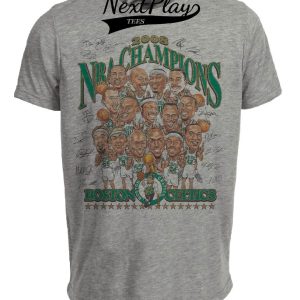 Boston Celtics Retro World Champions Basketball 2008 Artwork Heather Gray Sublimated T-Shirt