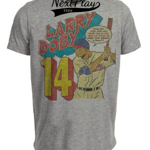 Cleveland Indians Retro Larry Doby Baseball 1951 Artwork Heather Gray Sublimated T-Shirt