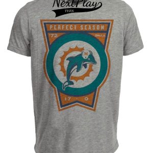 Miami Dolphins Retro Perfect Season Football 1972 Artwork Heather Gray Sublimated T-Shirt