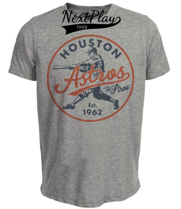 Houston Astros Retro Baseball 1962 Artwork Heather Gray Sublimated T-Shirt