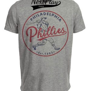 Philadelphia Phillies Retro Baseball 1883 Artwork Heather Gray Sublimated T-Shirt