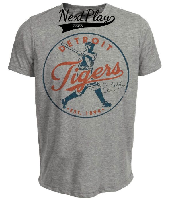 Detroit Tigers Retro Baseball 1894 Artwork Heather Gray Sublimated T-Shirt