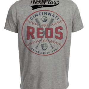 Cincinnati Reds Vintage Baseball 1881 Artwork Heather Gray Sublimated T-Shirt