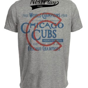 Chicago Cubs Retro Baseball Championship Artwork Heather Gray Sublimated T-Shirt