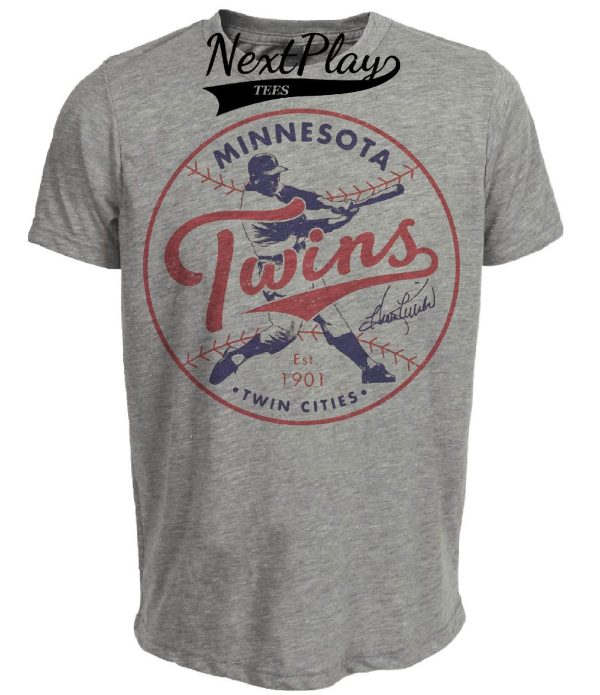 Minnesota Twins Retro Baseball 1901 Artwork Heather Gray Sublimated T-Shirt