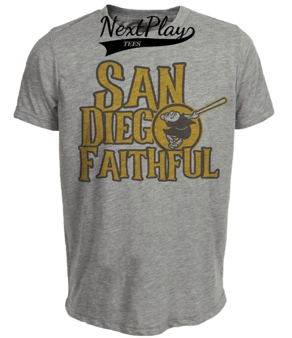 San Diego Padres Retro Faithful Baseball 1978 Artwork Heather Gray Sublimated T-Shirt