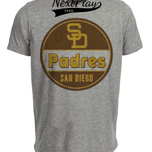 San Diego Padres Retro Circle Baseball 1978 Artwork Heather Gray Sublimated T-Shirt