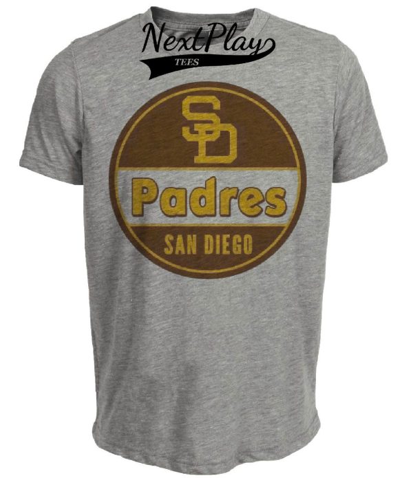 San Diego Padres Retro Circle Baseball 1978 Artwork Heather Gray Sublimated T-Shirt