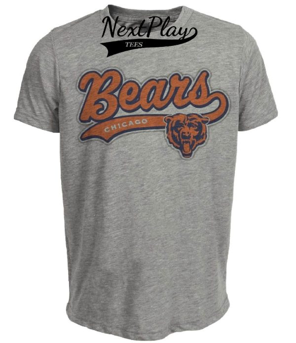 Chicago Bears Retro Football 1985 Artwork Heather Gray Sublimated T-Shirt