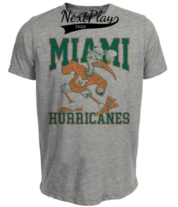 Miami Hurricanes Retro 1985 Artwork Heather Gray Sublimated T-Shirt
